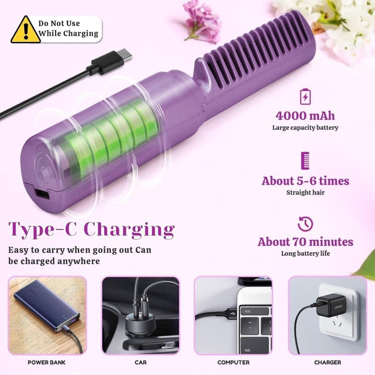 🔥 Meneflix Cordless Mini Hair Straightener – Style Anytime, Anywhere!