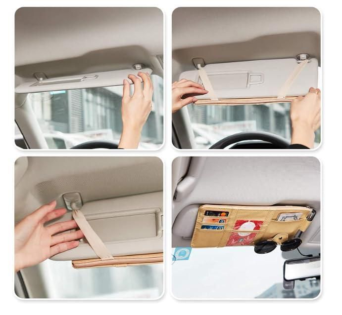 🚗Car Visor Storage Organizer – Declutter Your Drive in Style!